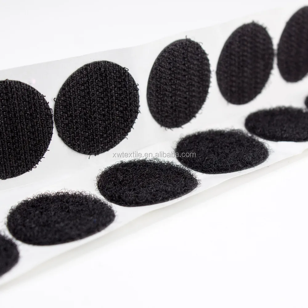Factory manufacture Nylon Black White Die Cut Circle Sticky Self Adhesive Hook and Loop Dots