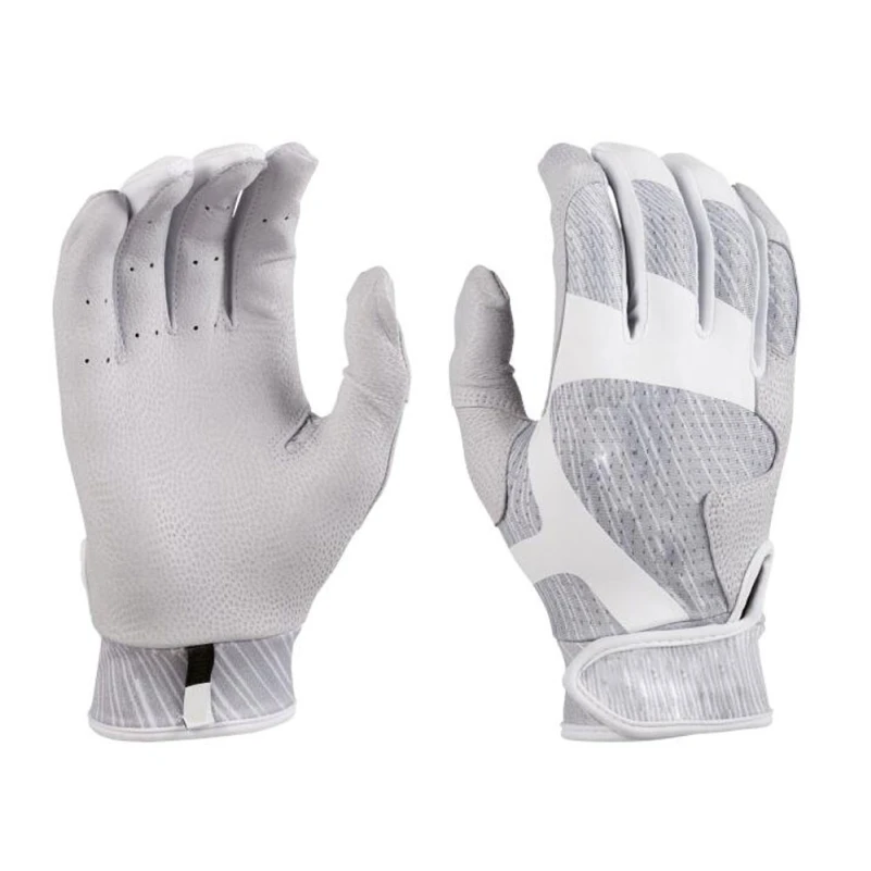 Grey And White Color  Baseball Batting Gloves Softball Batting Gloves Cheap Price Hand Protection Baseball Batting Gloves