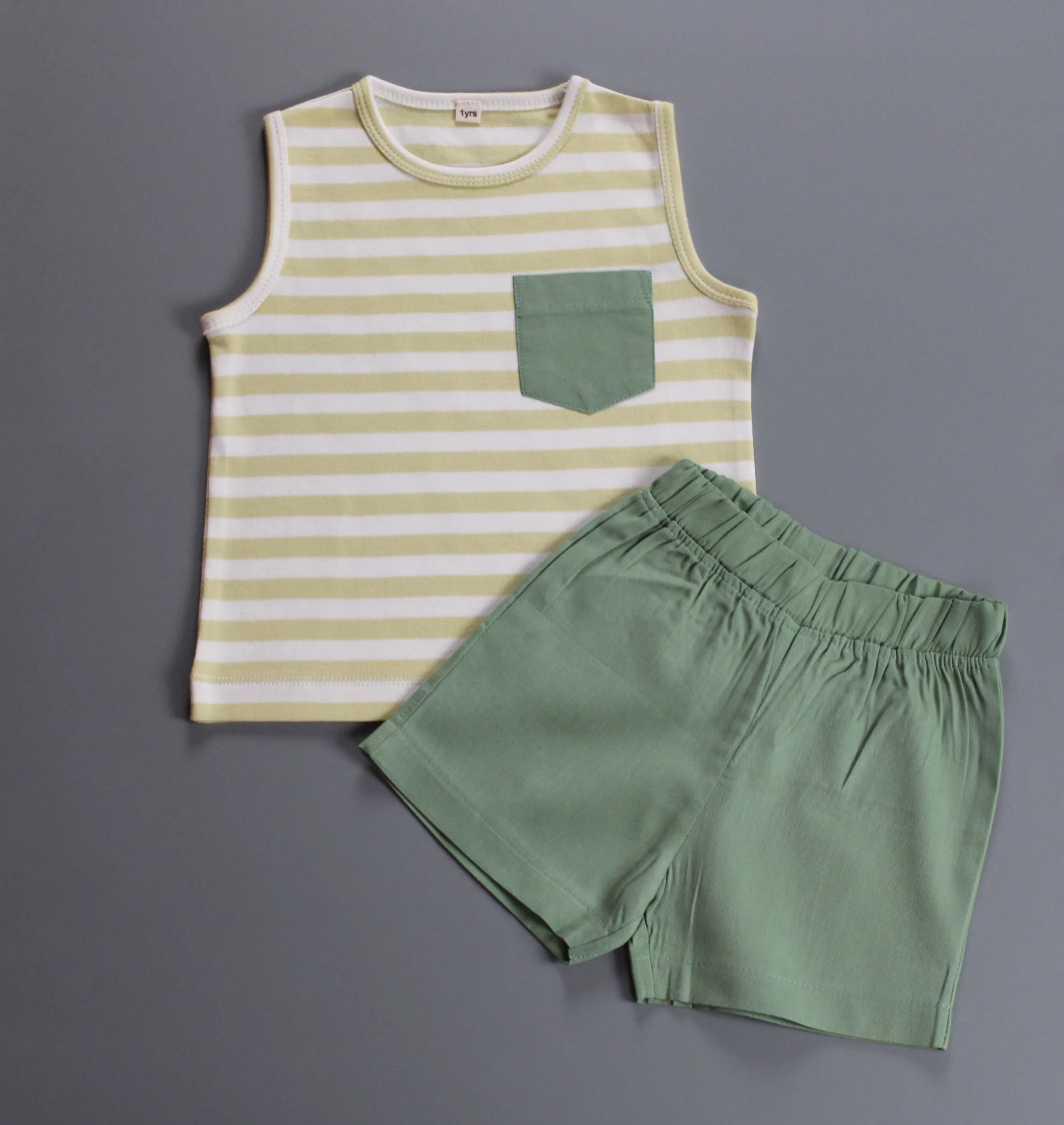 Wholesale Summer Kids Clothing Sets Cotton Sleeveless Boys Sleeveless tank and Spring Pajamas for Boys Girls Clothing Sets