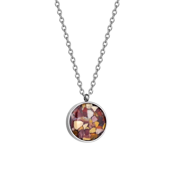 collares de acero inoxidable por mayor Natural Gem Stone Jewelry Genuine Gemstone Turquoise Chips Necklace