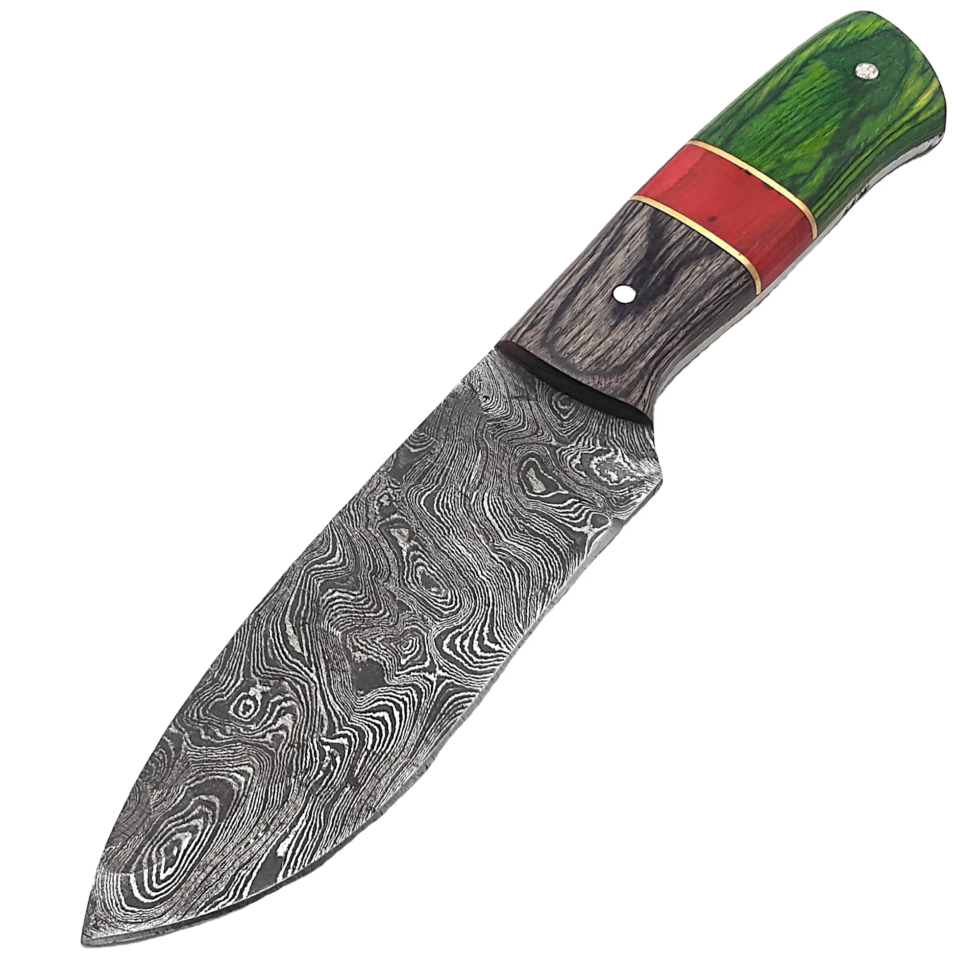 Custom Handmade Damascus Steel Skinning knife knives hunting survival camping, bush craft knife with leather sheath custom logo