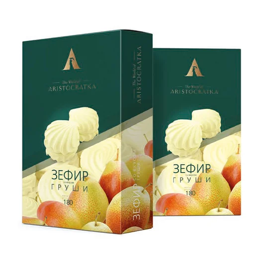 Halal Natural Ingredients Pear Flavored Confectionery 180 g Sweet Natural Taste Pear Soft Marshmallow For Food Halal