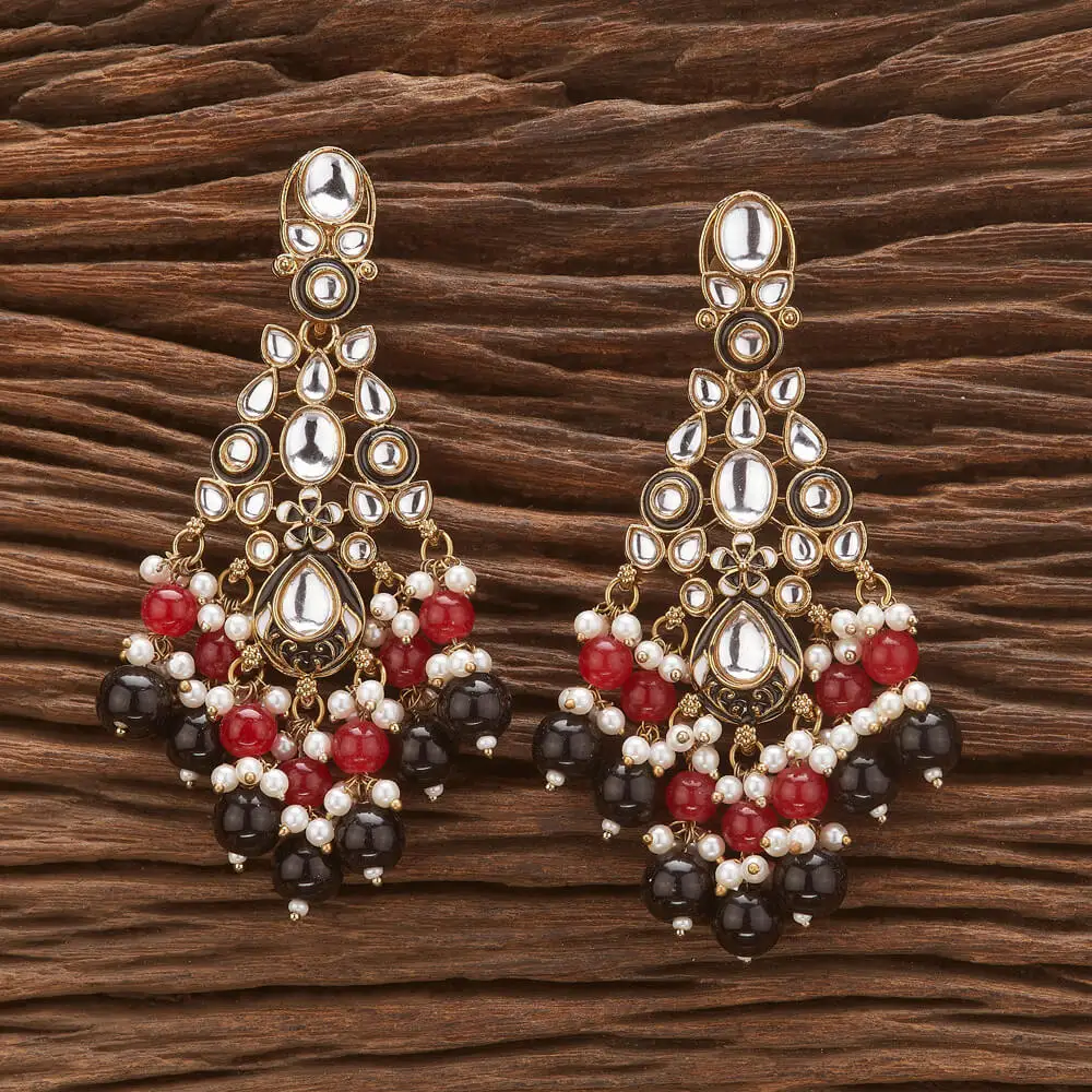 Buy Handmade Export Quality Of Indo Western Beads Style Meenakari Earring With Mehndi Plating