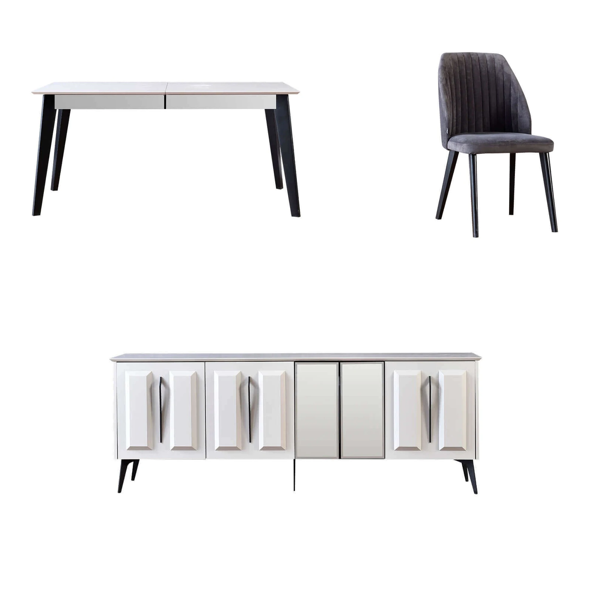 Modern Dining Room New Modern Foshan Style Dining Room Furniture Set Table Chairs Console Cabinet Dining room sets, o(iDER AKiK)