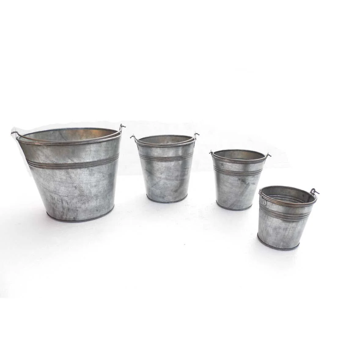 home and garden planter set with branded logo engraving jink color metal vase planter