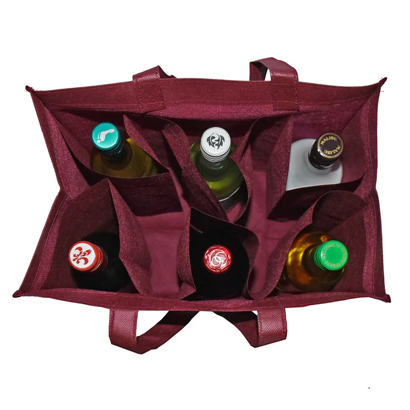 2022 Hot Quality Cheap Price Wine Bag Model PP Nonwoven Laminated 6 Bottle 100/Cases