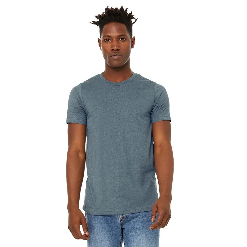 Unisex Sueded Heather Tee Breathable and Fitted Crewneck T-Shirt Pre-Shrunk Men Crew Neck Essential Heather Slate T-Shirt