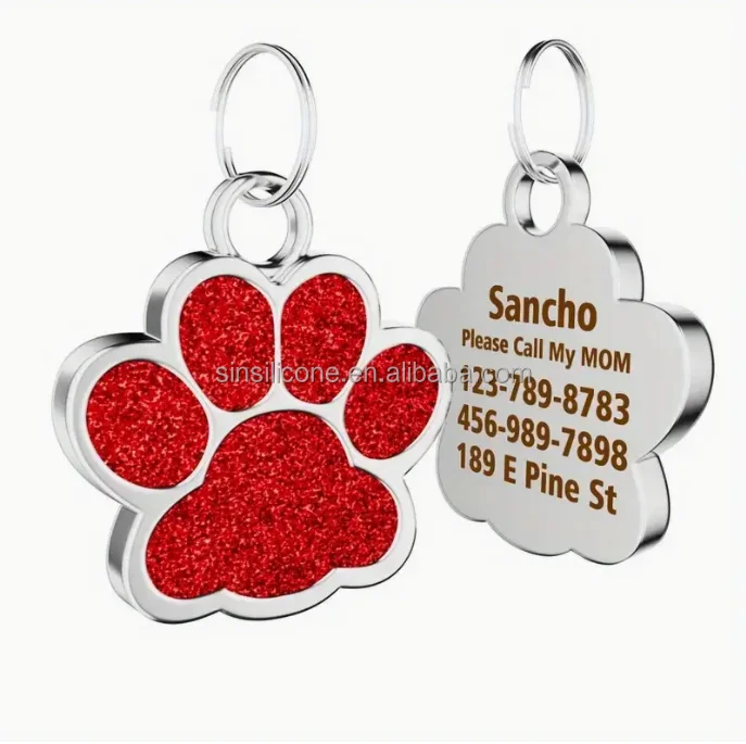 Dog Tags Stainless Steel Pet Tags Personalized Double-Sided Engraved Dog and Cat Tags Custom Pet Name