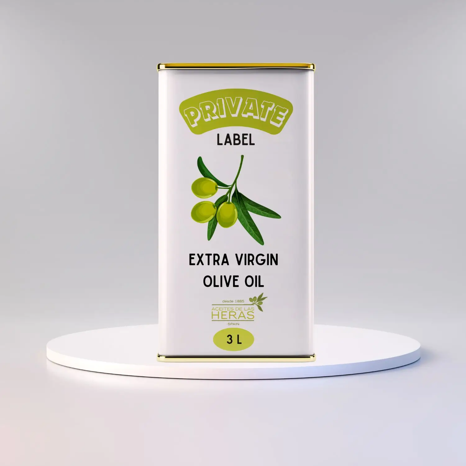 Private Label Extra Virgin Olive Oil 3L Tin Spanish, First Cold Pressed for cooking and seasoning