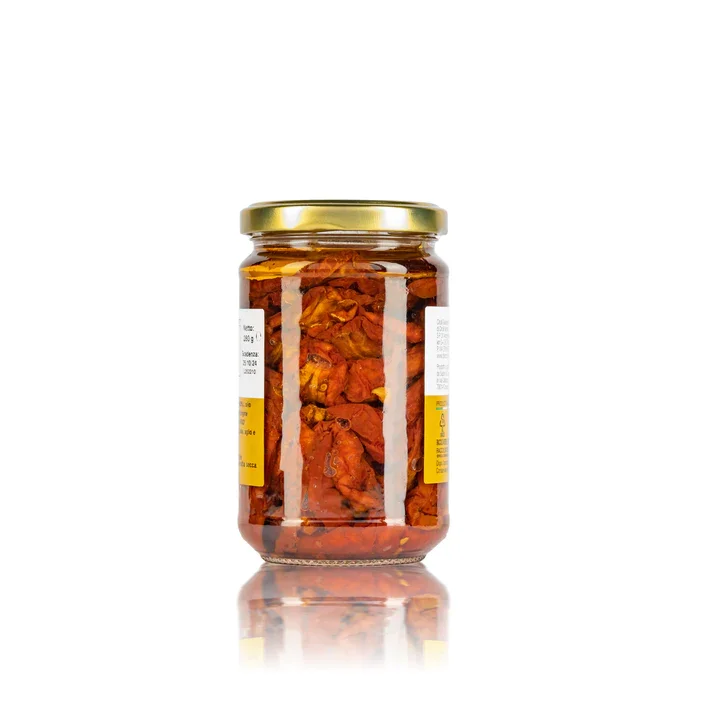 Italian Preserved food Sundried tomatoes canned in 280 gr jar ideal with many types of dishes like cold pasta