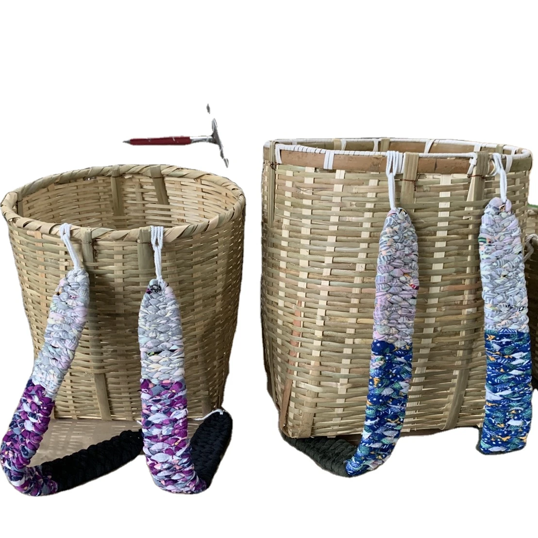 Back bamboo handmade basket  with sling back to buy food storage fruit for famers with Japan standard