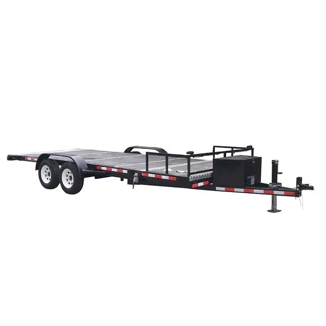 Huatong tri axle 60 ton 40ft Flatbed Trailer truck hot sell 40ft Container Flat Bed Trailer