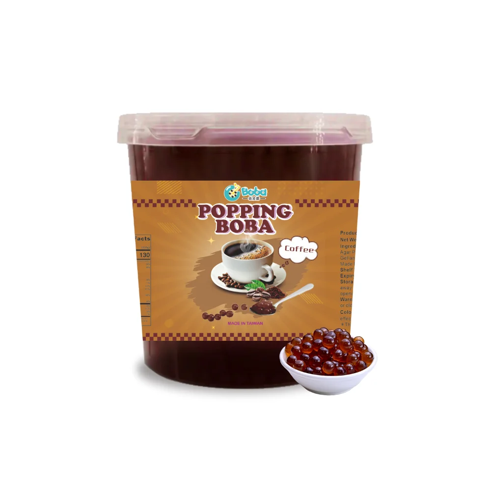 KEIFU - Coffee Popping Boba Pearl Juice Ball Instant Bursting Boba OEM/ODM for Bubble Tea Drink Topping 3.2kg