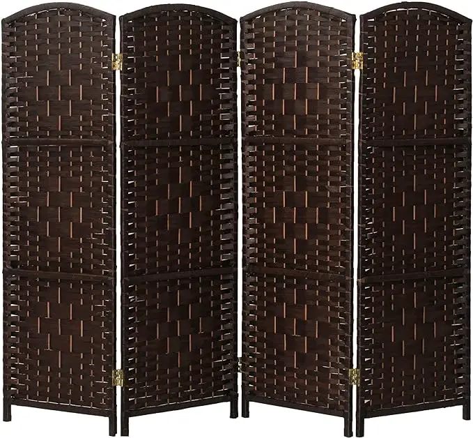 Wood Room Divider, Iron Sheet Decoration,Rustic Folding Privacy Screens Farmhouse Partition Wall dividers for Rooms, Separator,