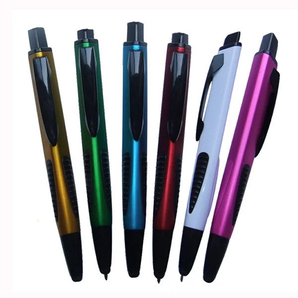 Cheap Price Promotional logo printed plastic Click Ballpoint Pen Wholesale Rubber Grip Pen