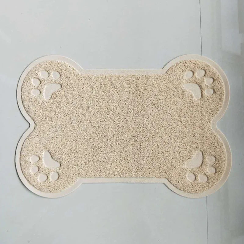 Fish/Bone-shaped waterproof non-slip cat litter box mat pet pad pet cleaning supplies PVC cat toilet mat