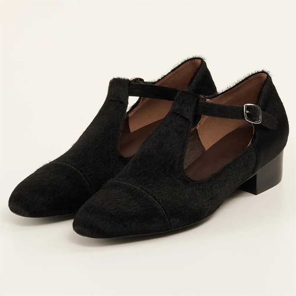 Старые руки резные Marie Flat_Black/Pepper искусственные волосы 100% корейские модные товары 2024 Новое поступление оптовая продажа обуви