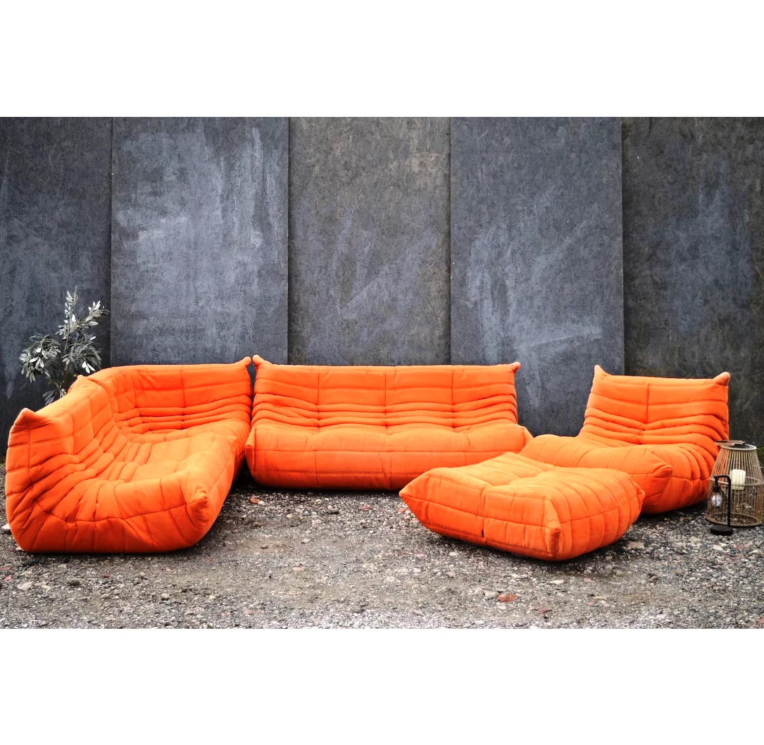 Hot Sale Modern Luxury Living Room Sofas Furniture Sectional Sofa Couch Fabric Cushions 5 Part Togo Sofa Set for Bar Living Room