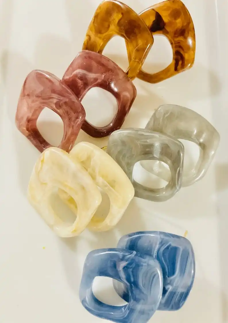 Wholesale customized Best quality  handcrafted high polished  beautiful  colorful fashion   resin ring for women from India