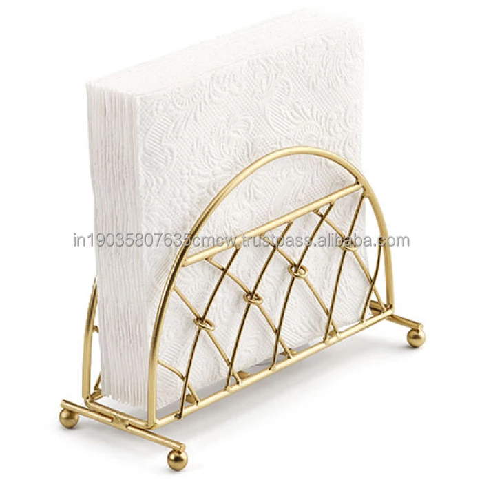 Hot Sale Latest Model Table Decorative Metal Napkin Holder with Gold Plated for Home Hotel Use in Wholesale Price