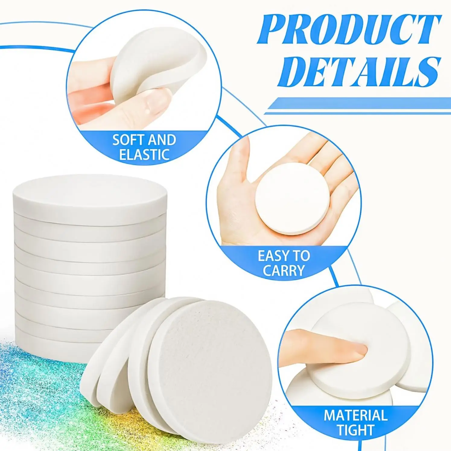 High Quality Wholesale China Wholesale Finger Pocket 100% Cotton Powder Puff Cotton Oval