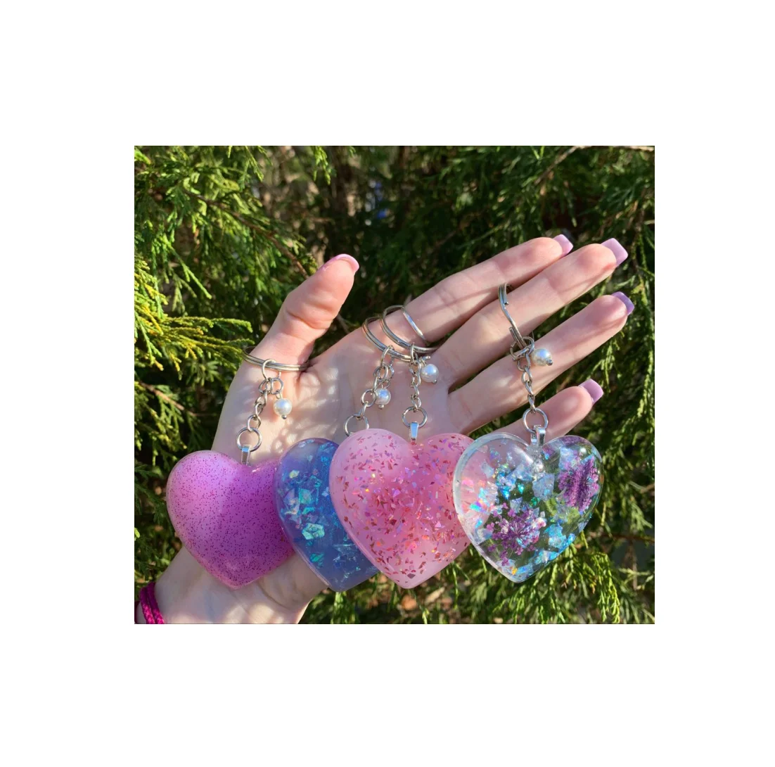 Round Resin Key Ring for Women Handbags Purse Circle Ring Bracelet Keychain Epoxy Bag Bangle Key Holder
