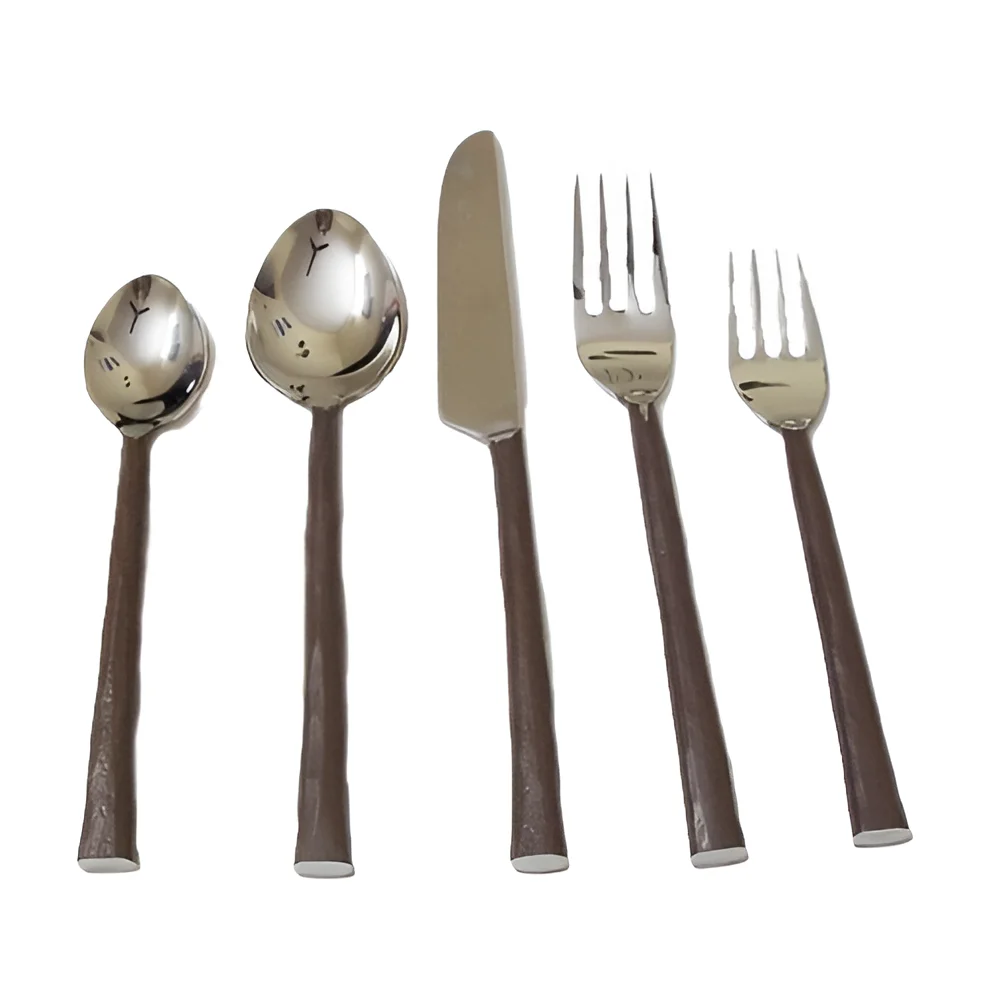 Stainless Steel Cutlery Set hand forged  Daily use  Set New Style  Shiny Set Of 5 Regular Use By United Handicrafts