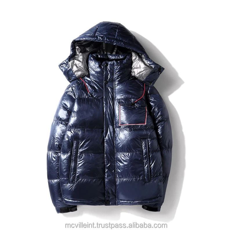 Winter Warm Down Cotton Padded Waterproof Jacket For man Green Cotton Parkas Thick Bright Black Short Shiny Jackets