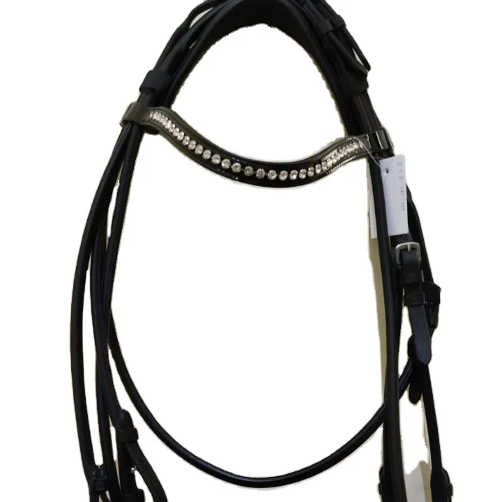 best seller horse bridle 2023 leather crystal brow band soft padding technical TOP QUALITY FANCY STITCHING CUSTOM LOGO FITTINGS