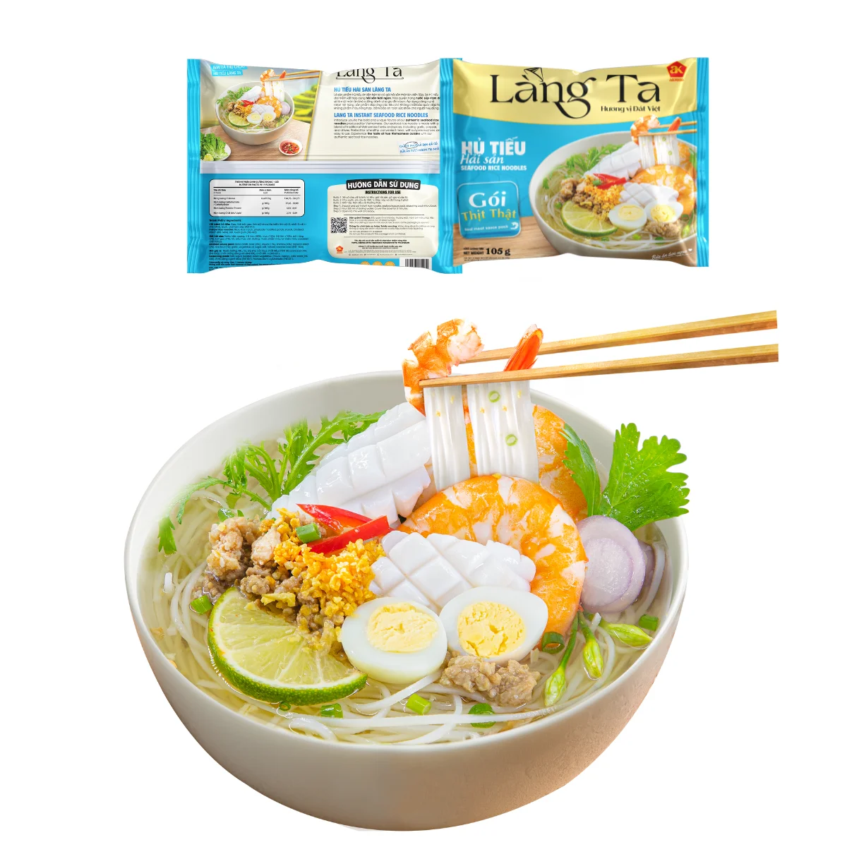 Заводская цена легко приготовить Рисовую лапшу быстрого приготовления настоящий соус из морепродуктов вермишель азиатская еда Вьетнама мгновенная удобные блюда