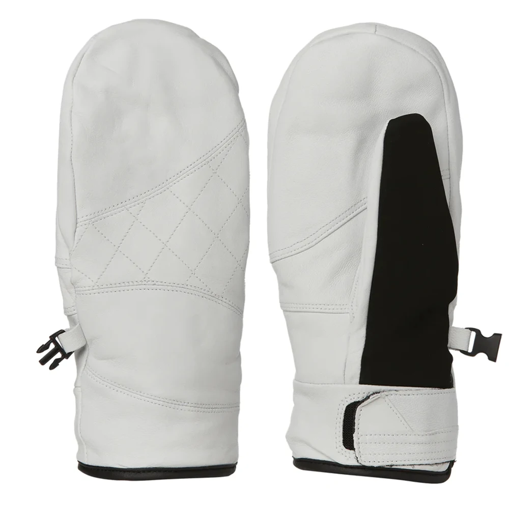 New Winter Black Leather Mitten Gloves For Men Women Thicken Leather Windproof Men Super Warm Large Size Mittens Gloves