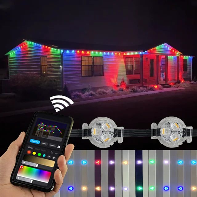 12V 24V 36V 48V Christmas Permanent Holiday Lights Navidad Luces Controller Outdoor Smart RGB LED Point Pixel Lights