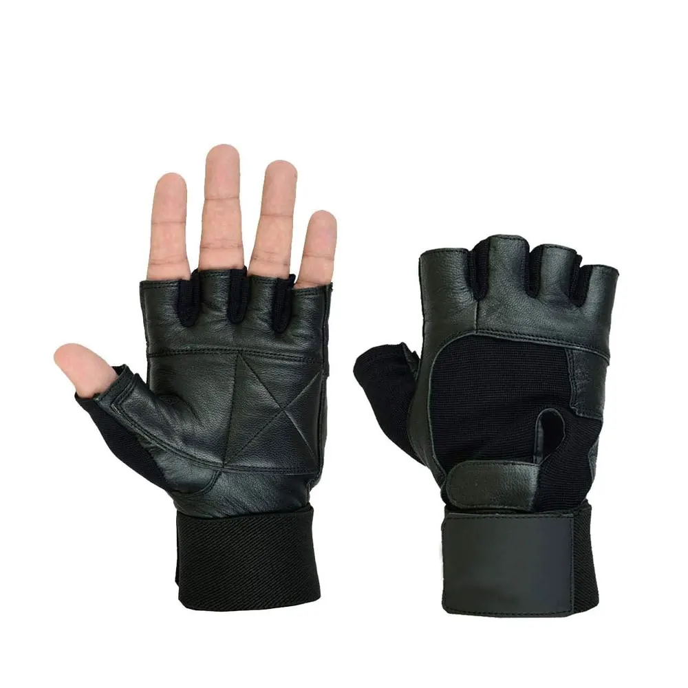 Top Quality 100% Genuine Leather Gym Gloves Fitness Training Wrist Support Weight Lifting Gloves In Apt Price