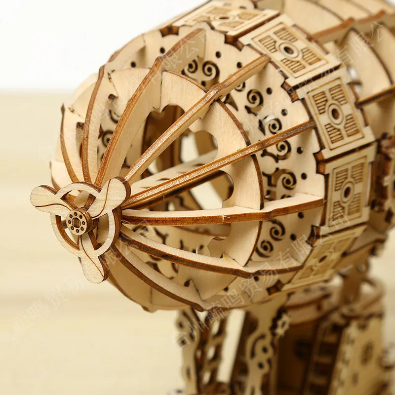 Wooden handmade airship DIY assembling model Creative 3D Wooden Puzzles decoration holiday gift