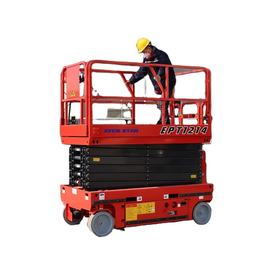 Everstar Four Wheeled Self Propelled Automatic Walking Tracked Scissor Man Lift Aerial Work Platform scissors lift