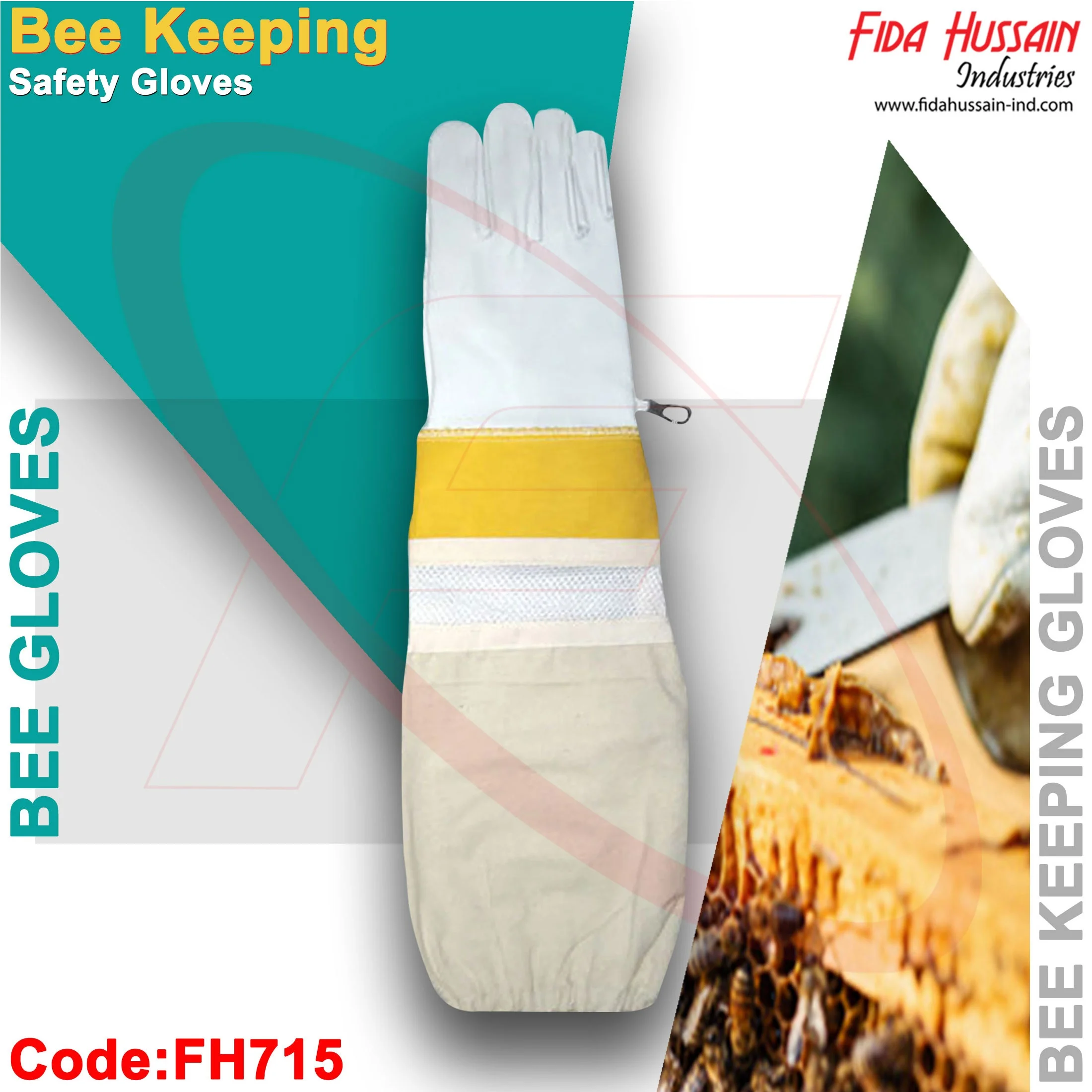 Hot Selling Wholesale Beekeeping Gloves 2024 Top Quality Premium Cowhide Leather Protective Gloves Leather gloves from Pakistan