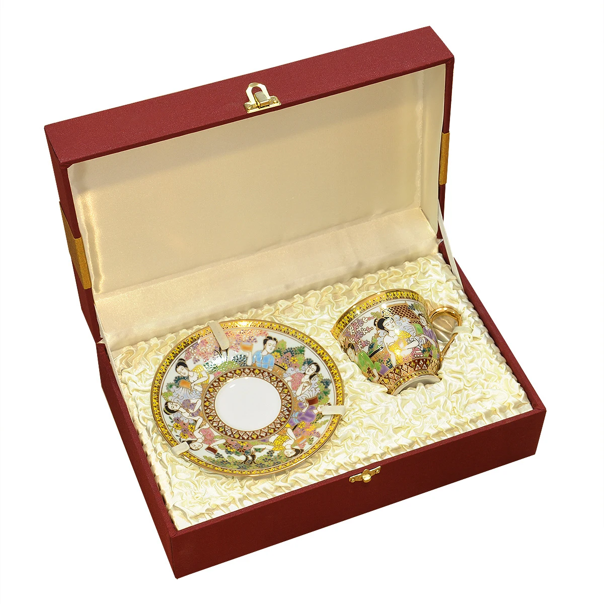 Benjarong Coffee Cup In Song-Kran festival pattern Product From Thailand Cup Thailand Traditional Handmade Decoration