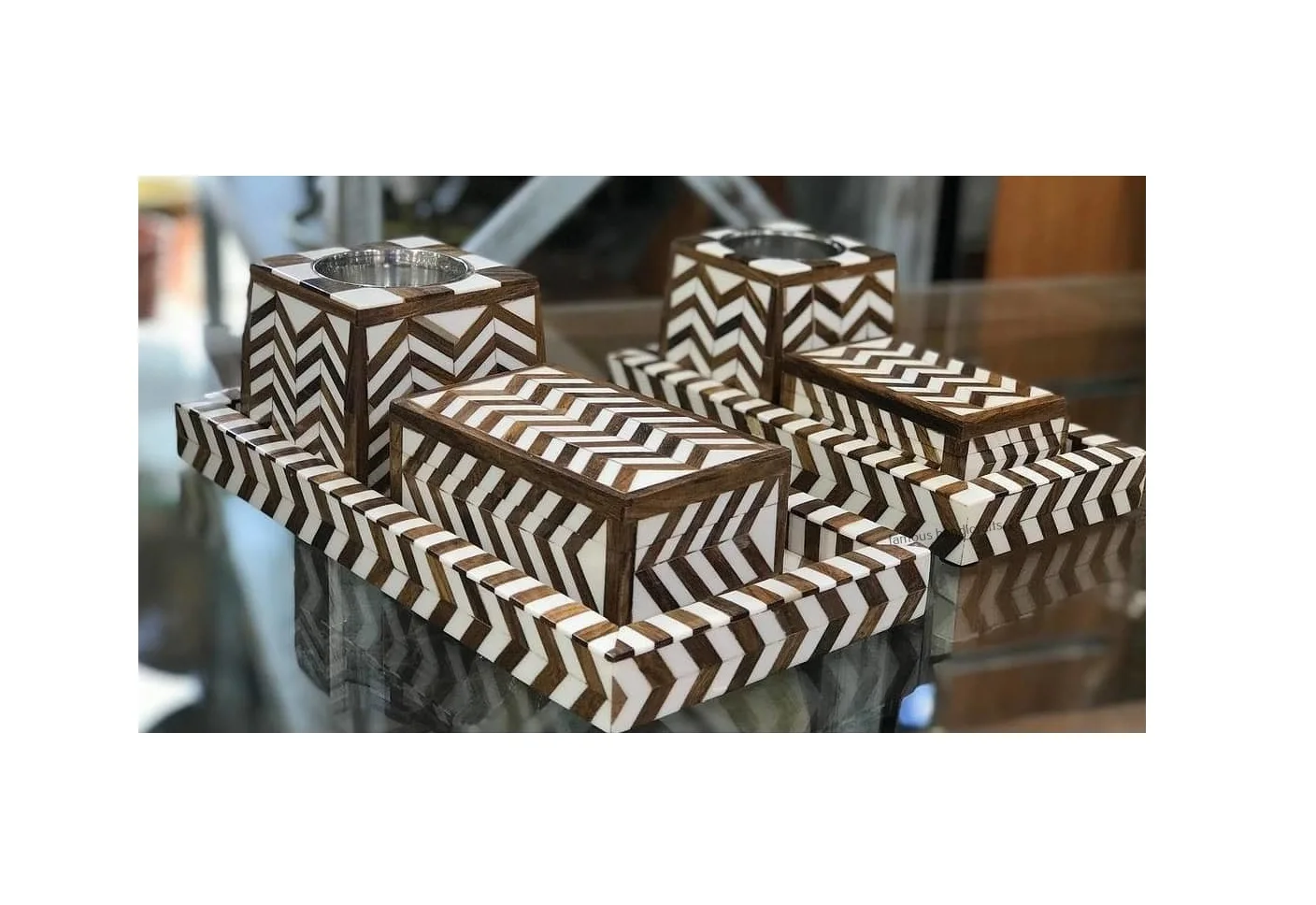 Indian Export Quality Wooden Serving Tray for Wedding Use Serving Dishes Available at Wholesale Price