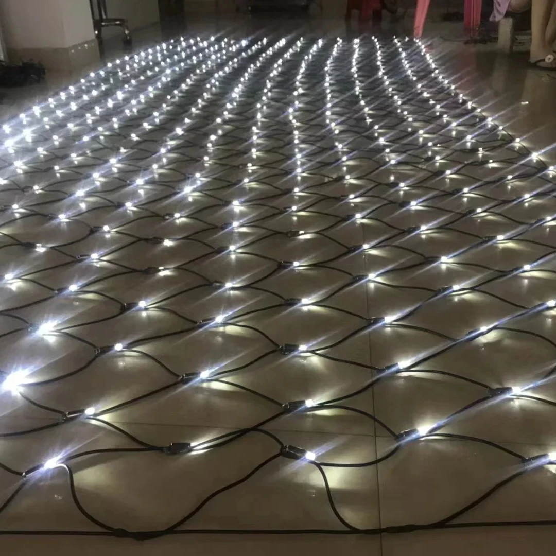 Top Quality 2M*1M 160 Light Net Customization Christmas Fairy  Fishing Mesh Net With LED Lights For Outdoor