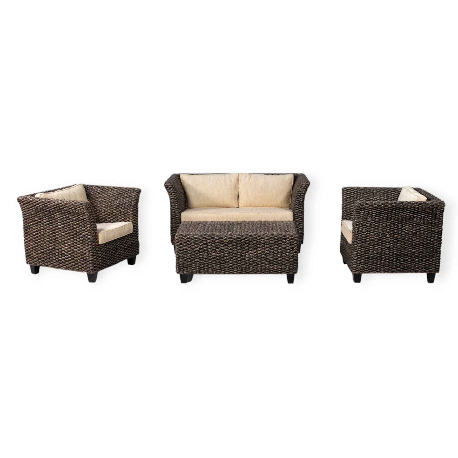 Natural Rattan Furniture Woven Sofa Set for Livingroom Sonia Outdoor Rattan Sofa Set