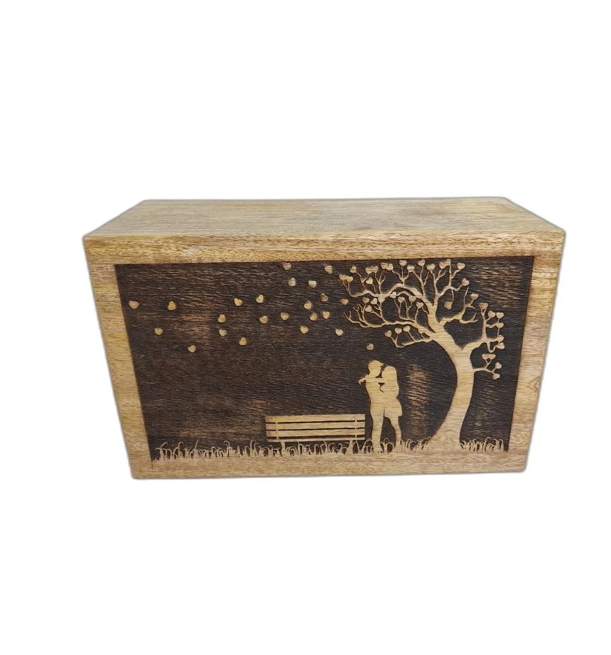 Decorative Urns Wooden Ashes Storage Box Loving White Tree Engraving Design Large Urn Cremation Urn for Ashes Rosewood