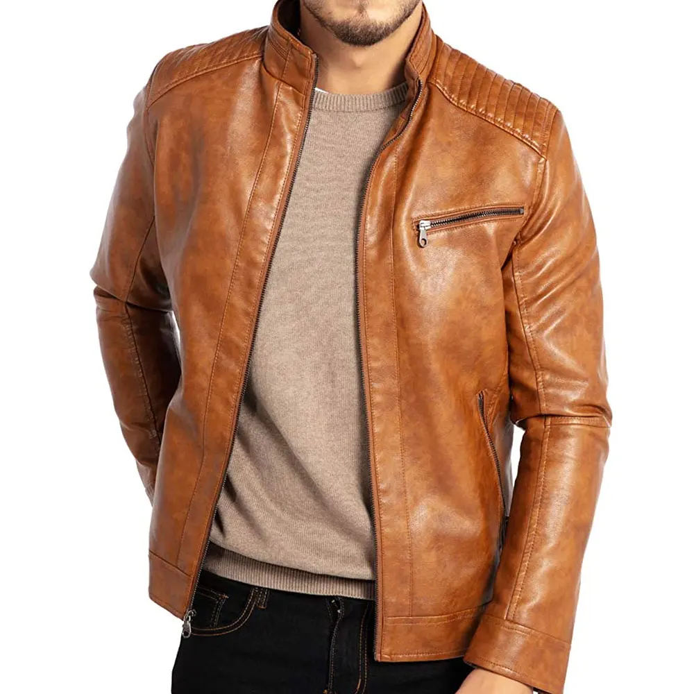 Best Selling Low Price 100% Leather Jacket For Men Custom Made Leather Jacket In Low Price