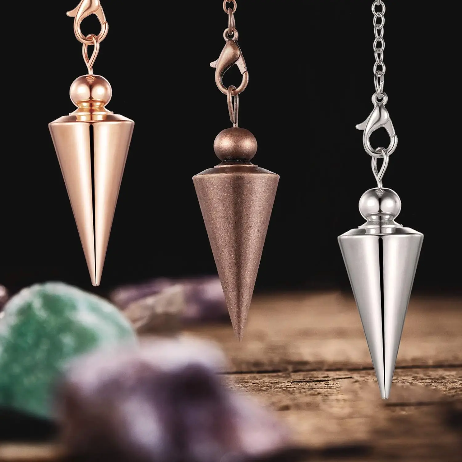 Dowsing Spiritual Point Pendulum Copper Pointed Pendant  Meditation Sets for Healing Chakra  Balance Meditation Scrying