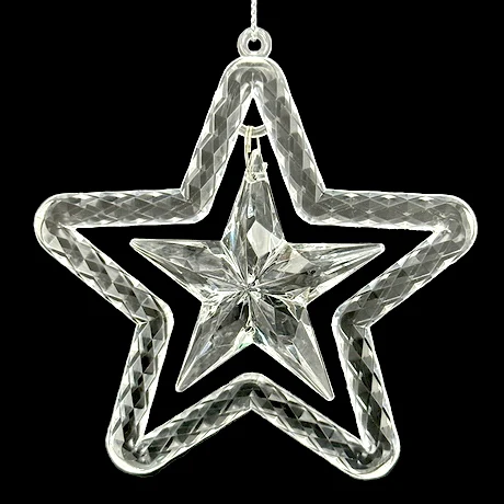 Christmas New Year Decoration Clear Acrylic Heart Frame with Bear Ornament