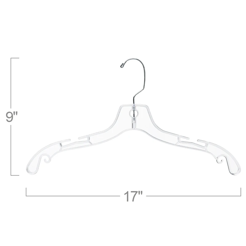 17 Inches Wedding Dress Hanger Non Slip Transparent Clothes Hangers