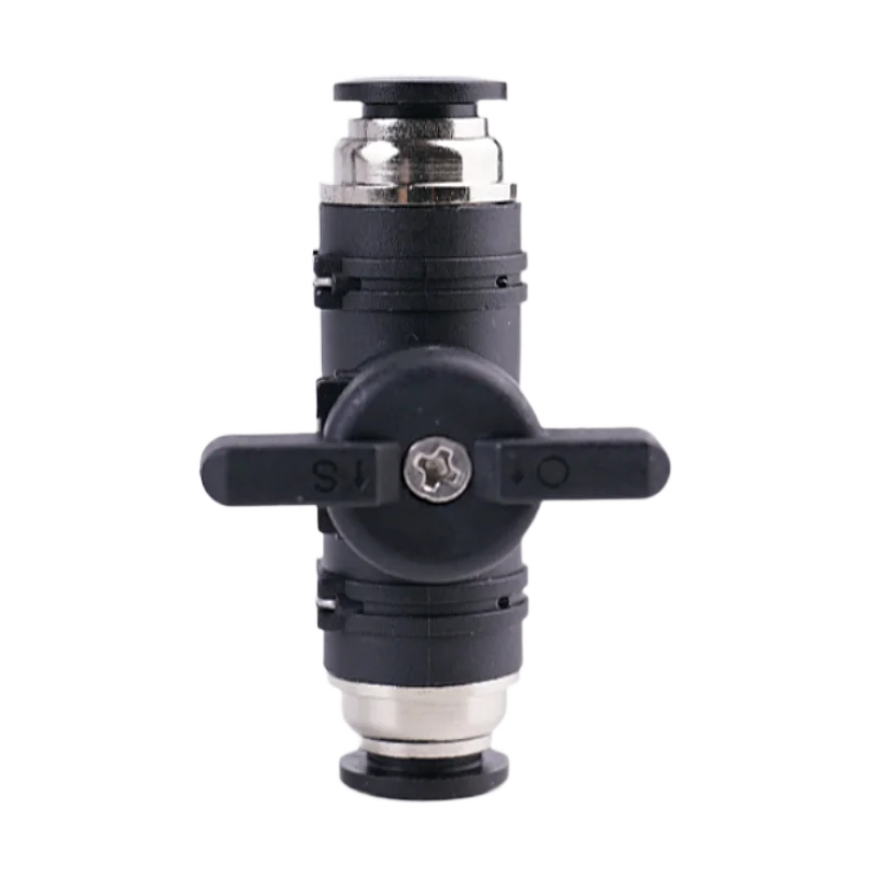 Push to Connect Fitting Ball Valve, 8mm Tube OD Pneumatic Air Flow Control Ball Valve Straight Union Connect Adapter