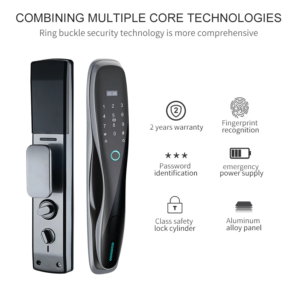 HIMOJO In Stock WiFi Tuya Smart Lock APP Access Electronic Biometric Fingerprint Digital Smart Door Lock for wooden doors