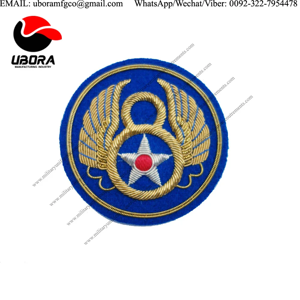 Bullion Patches Blazer badge Gold&Silver Wire RAF Display Team 12cm x 12cm