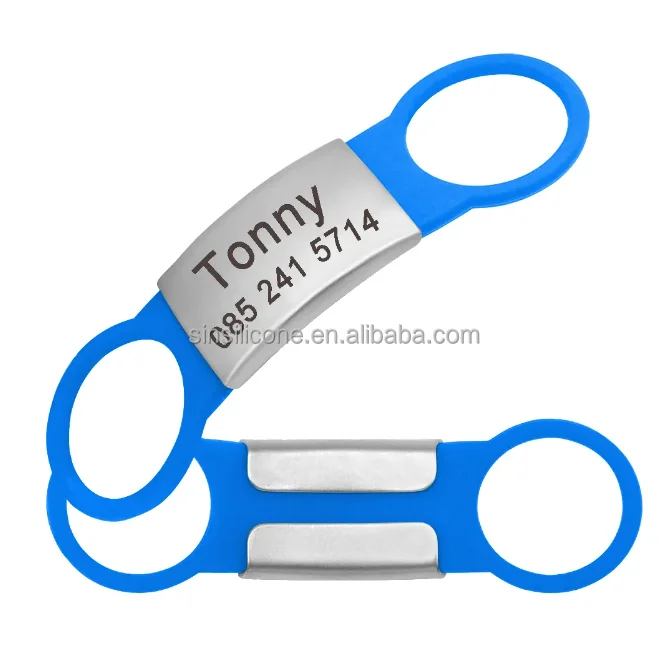 Tags Wholesale 20PCS Pet Identity Silicone Blank Dog Accessories Matching Collar Antiloss Nameplate Cat Stretch Rubber