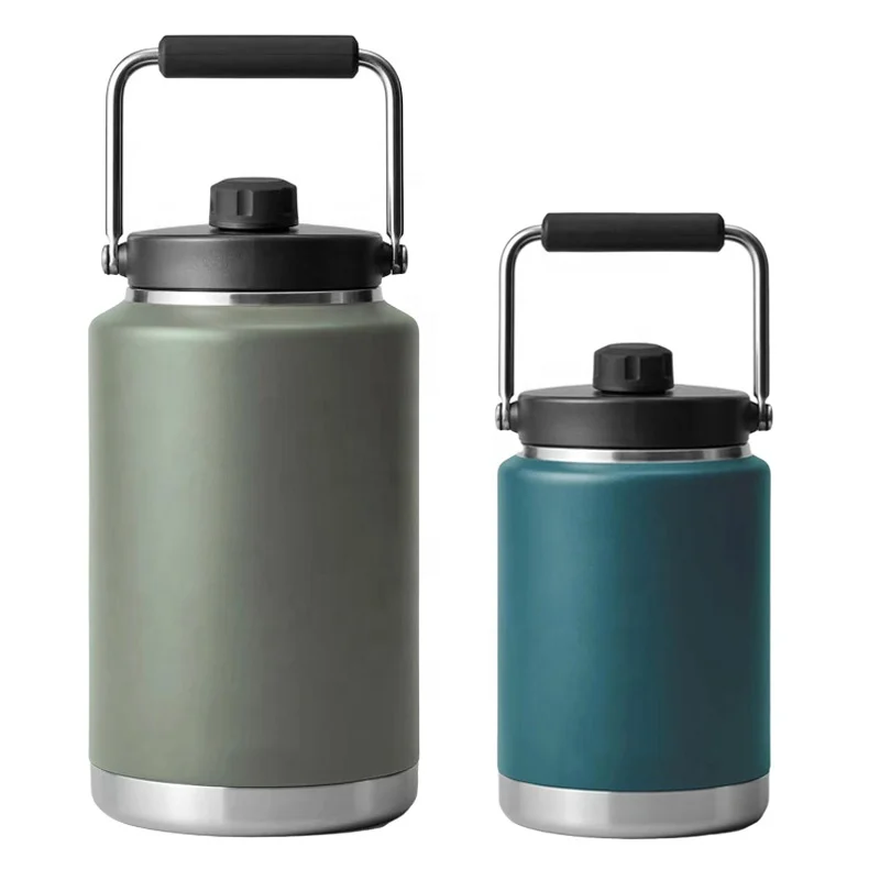 128 oz beer growler 1 Gallon flask Insulated Water Bottle Stainless Steel cooler ice bucket Vacuum Jug for Cold & Hot Drinks